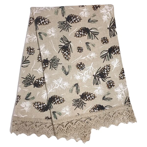 Colorful towel with lace