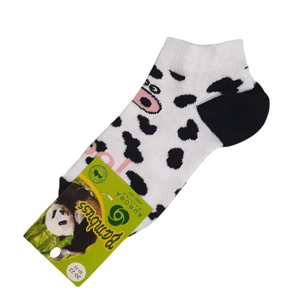 Children's short socks with Cow, white